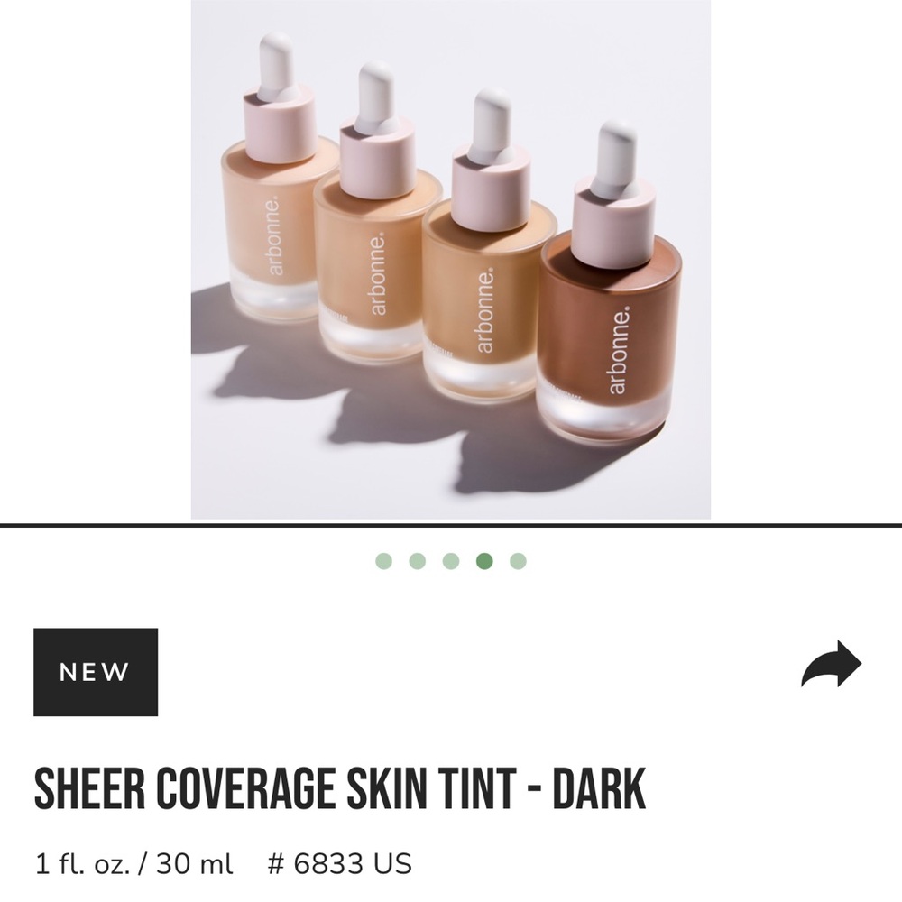 NEW, without box, Arbonne- Sheer Coverage (dark)